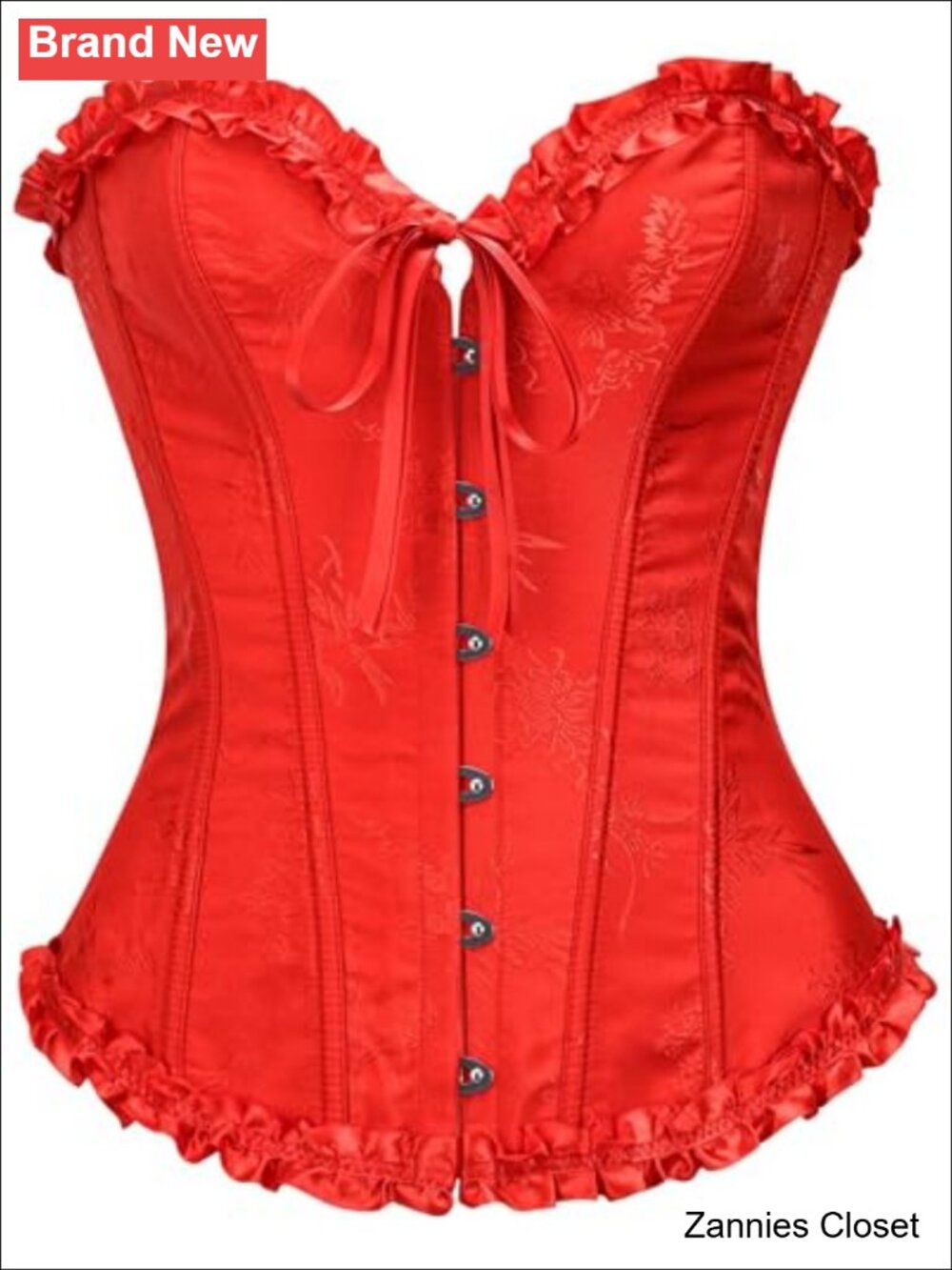 ✨ SZIVYSHI 14-Bone Overbust Corset Top Gothic Steampunk Bustier